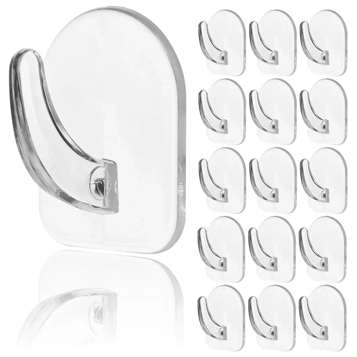 Mini Transparent Hooks Self-Adhesive Wall Hooks Heavy Duty Sticky Hangers Multi-Purpose Home Kitchen Bathroom Storage Organizer