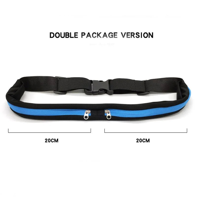1×Running Waist Bag Women Pocket Phone Bag Outdoor Jogging Cycling Bag Waterproof Adjustable Anti-theft Pack Men Belt Sports Bag