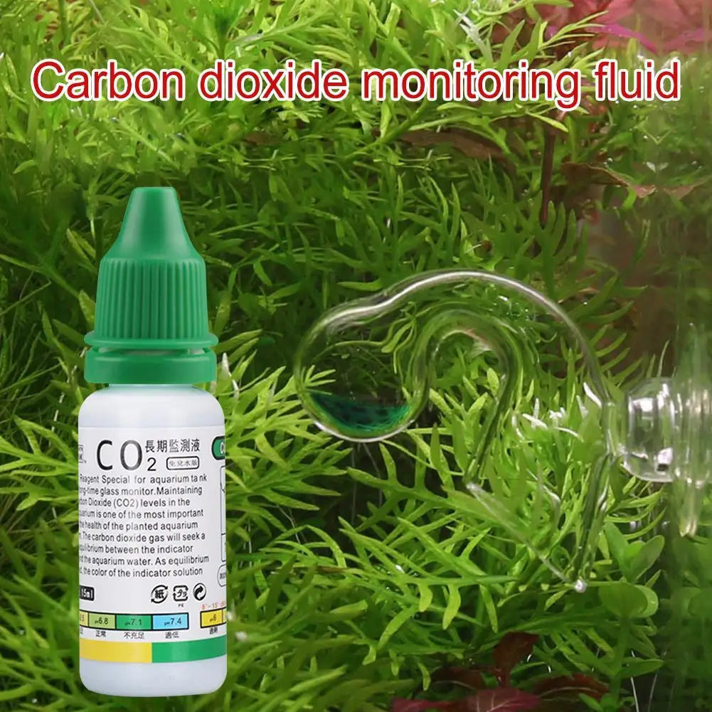 15ml Aquarium CO2 Solution Monitor CO2 System Concentration Fish Tank Glass Liquid Tester Fluid Glass Carbon Dioxide Checker