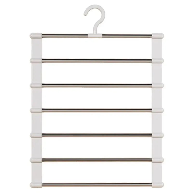 Foldable Pants Hanger Multi Layer Non Slip Clips Space Saving Closet Organizer for Trousers Storage Collapsible Hanging System