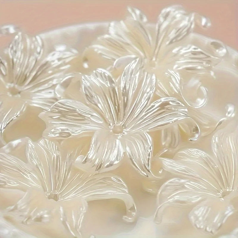 Iris Flower Plastic Beads for DIY Jewelry Making - Ideal for Handcrafted Necklaces, Earrings & Keychains,Jewelry Making Supplies