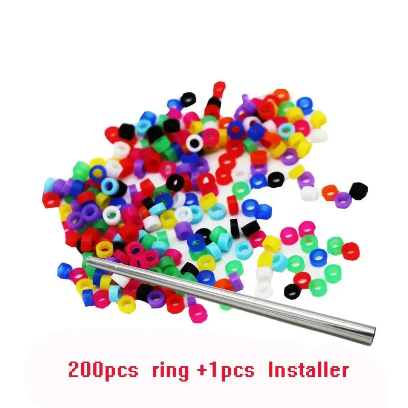 200 pcs Bird Ring Leg Bands for Parrot Finch Canary Gouldian diameter 3mm 4mm 5mm Bird foot Ring Color random delivery