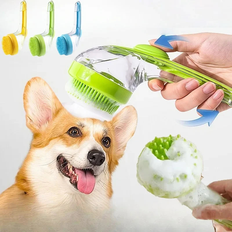 Pet Bathing Brush Long Handle Dog Cleaning Brush Soft Silicone Pet Grooming Comb for Cats Dogs Cat Massage Brush Pet Supplies