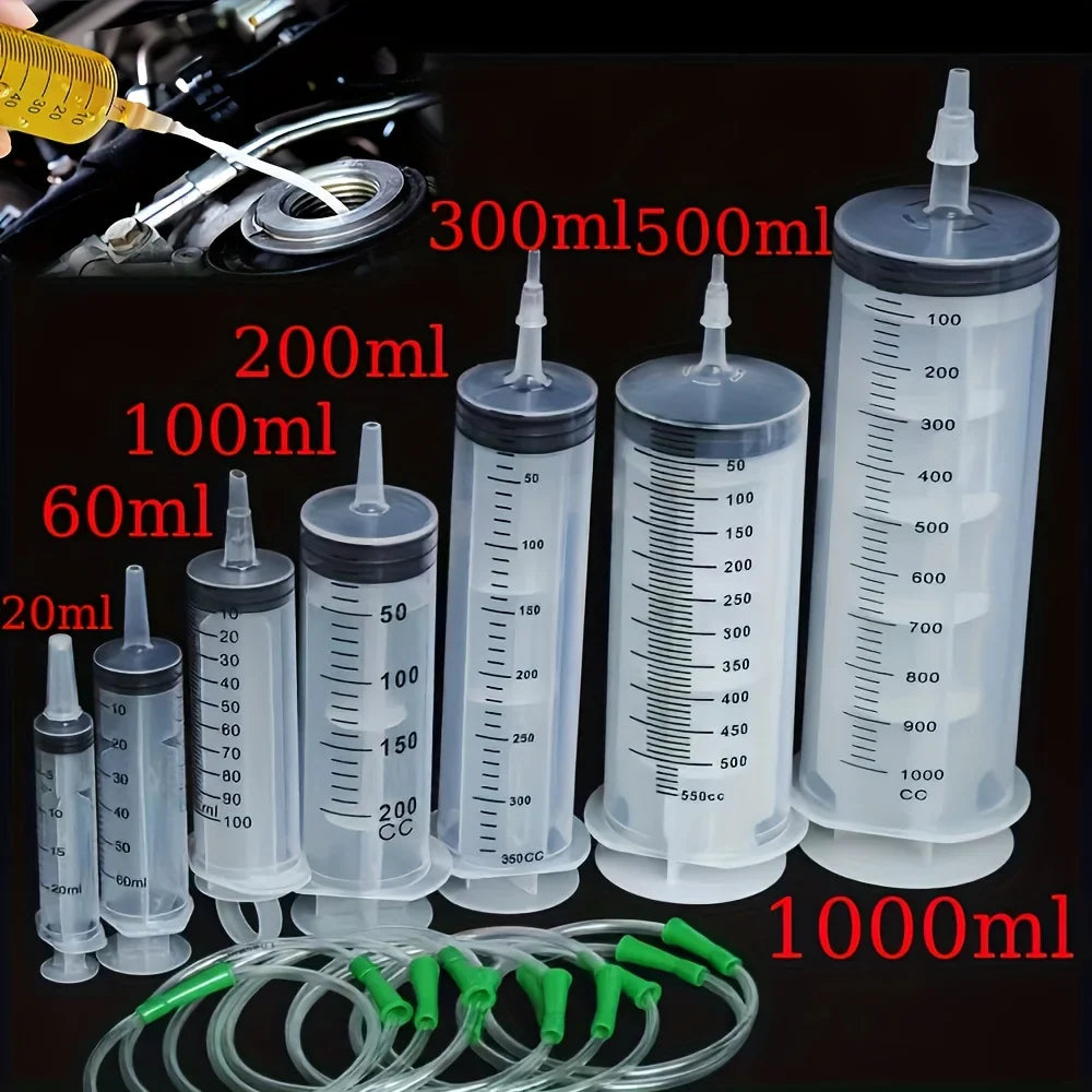 Versatile Oil Pump Syringe with 20ml-1000ml Capacities Including Needle Tube and 1m Soft Tube