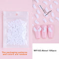 1 Box 3D Cute White Angel Wings Nail Art Charms Kawaii Love Heart Manicure Accessories Crystals Jewelry Part Nail Supplies Decor