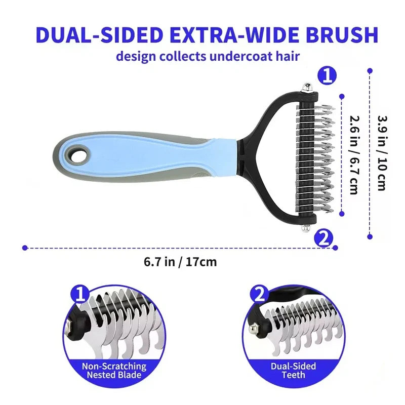 Professional Pet Deshedding Brush Dog Cat Grooming Tool Hair Fur Remover Undercoat Knot Cutter Comb for Puppy Shedding Supplies
