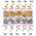 20Sets/Box 10-25mm Lobster Clasps Hooks Bracelet End Connector Slider Clasp Extending Chain Kits for DIY Jewelry Making Supplies