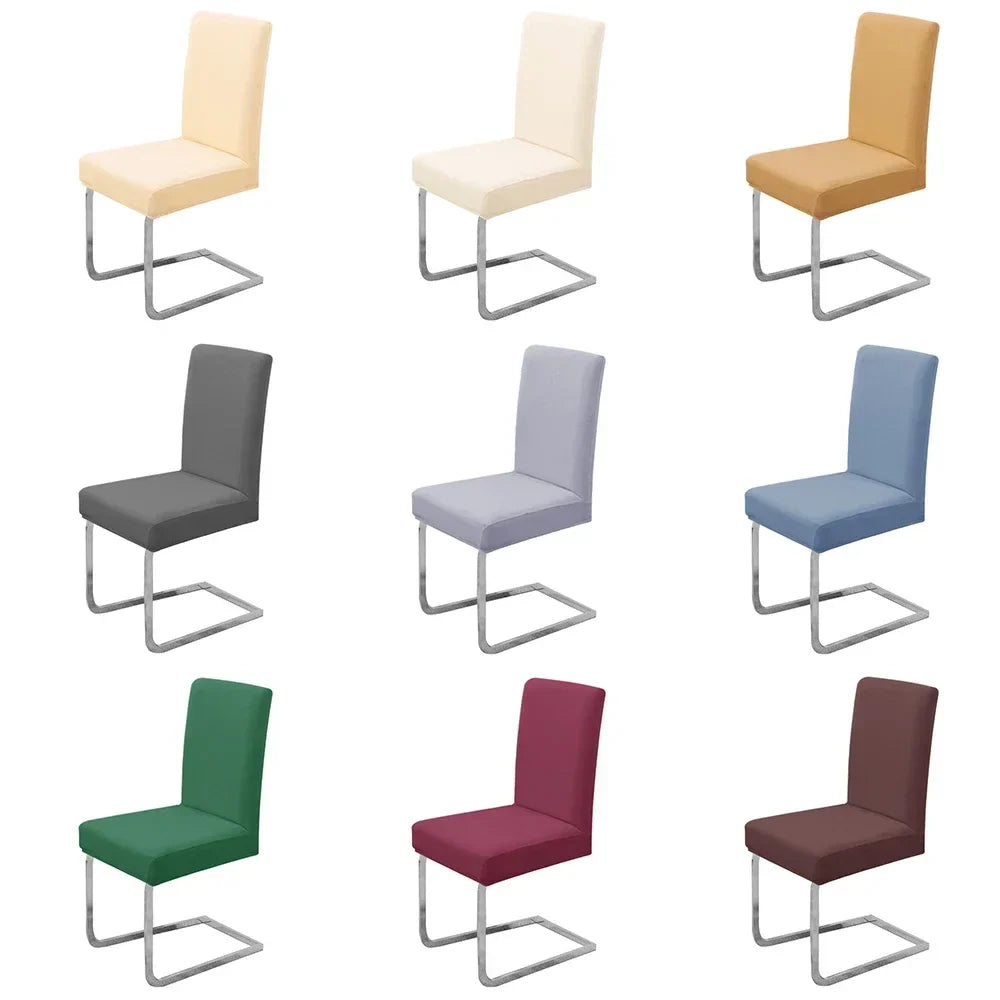 Elastic Chair Cover Plain Spandex Dining Room Seat Covers Chair Protector for Restaurant Kitchen Banquet Seat Case