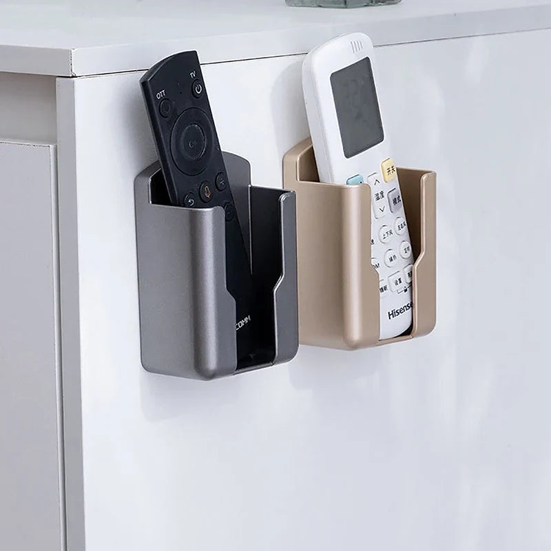 1PC Remote Control Holder Wall Mounted Storage Box Cosmetic Bathroom Rack Shelf Adhesive Storage Home Mobile Phone Plug Case