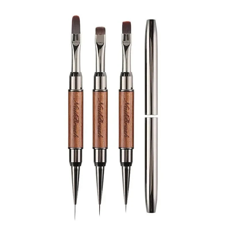 New 1pcs Double-end Nail Pen Nail  Art Brushes Builder Gel French Nail Gradient Brush Small Thin Manicure Brush Tool