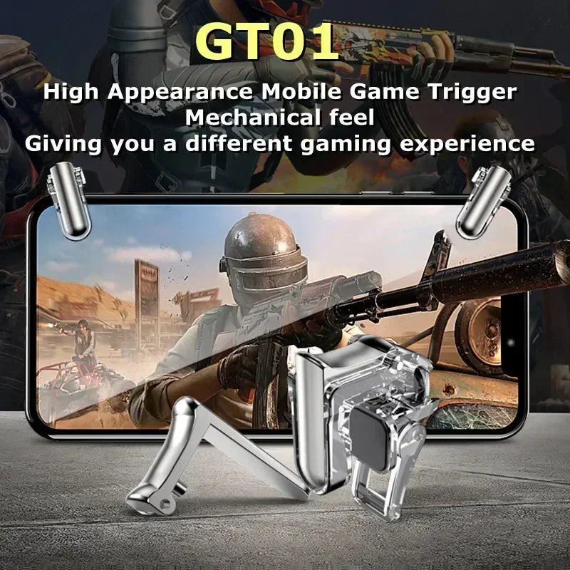 GT01 Mobile Phone Gaming Trigger Controller Gamepad Joystick Aiming Shooting L1R1 Key Button for IPhone Android PUBG Game Handle