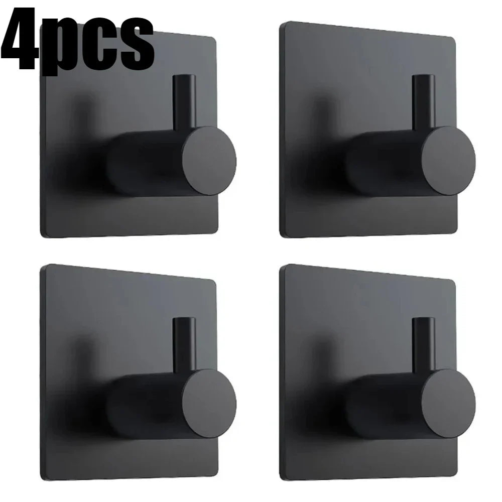 1/4Pcs Bathroom Robe Hooks Stainless Steel Towel Hanger Waterproof Hook Multi-Purpose Hanger Hook Door Bathroom Shower Kitchen