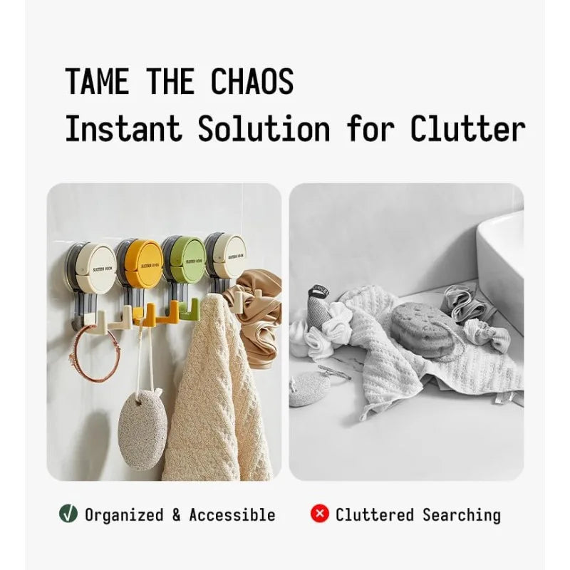 Strong Vacuum Suction Hooks Heavy Traceless No Drilling Adhesive for Home Bathroom Kitchen Door Back Toilet Area Strong Hold