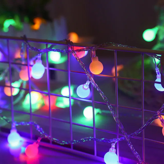 12M USB/Battery Power Ball LED String Lights Garland Lights Waterproof Outdoor Lamp Wedding Garden Fairy Lights Christmas Decor.