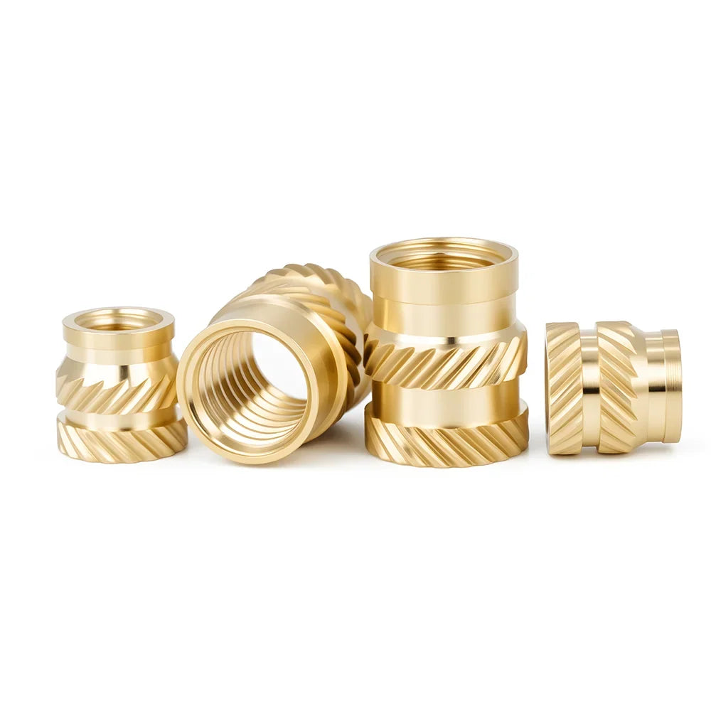 Brass Heat Insert Nut M2 M2.5 M3 M4 M5 M6 M8 Knurled Hot Melt Molding Injection Embed Inserts Thread Nut 3d Printer Plastic Part