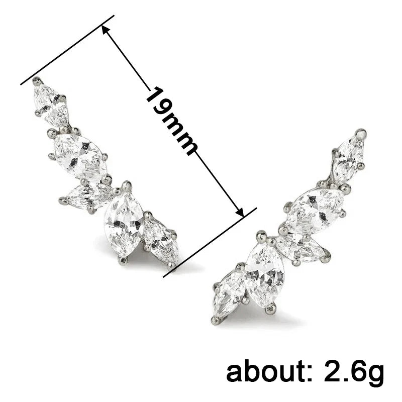 Huitan Dainty Stud Earrings with Crystal Cubic Zirconia Simple Stylish Ear Piercing Earrings for Women Trendy Jewelry Drop Ship