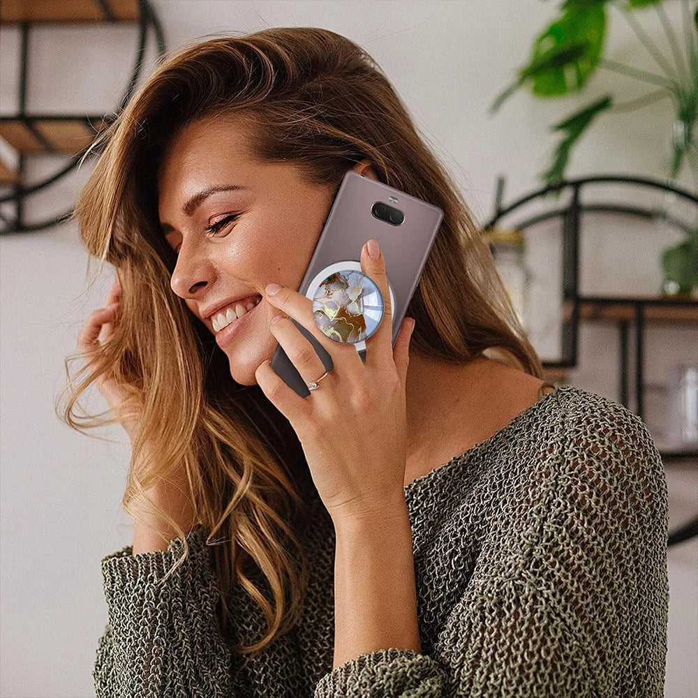 For Magsafe Cellphone Grip Socket, Stylish Foldable Magnetic Phone Holder Stand, For iPhone 17 16 15 14 13 12, For Samsung Serie