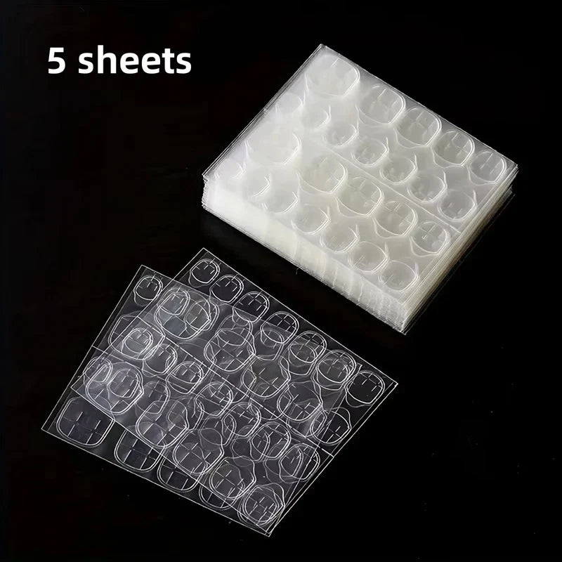 120/240Pcs Double-Sided Jelly Glue Press-On Nails High Viscosity Transparent Waterproof & Durable Matte Finish Fake Nails Glue