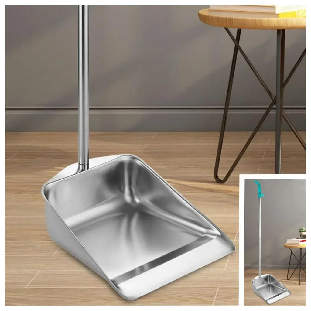 Stainless Steel Dustpan Household Cleaning Thickened Bucket Single Outdoor Trash Shovel Sweeping Garbage Ash Bucket Tools Home