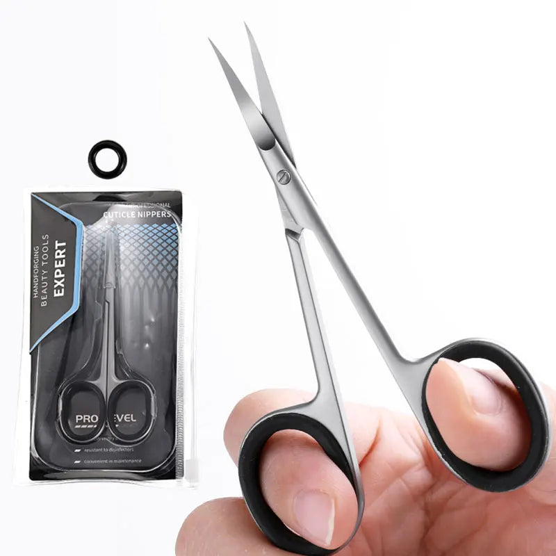 Stainless Steel Curved Tip Cuticle Scissors Dead Skin Remover Nail Art Cuticule Cutter Profession Manicure Tools Eyebrow Tools