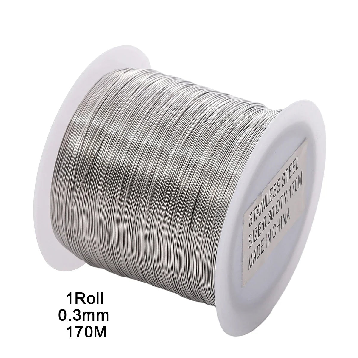 1Roll 304 Stainless Steel Wire Handmade Beading Wire, Size 0.2-0.6mm, For DIY Craft And Jewelry Making Supplies
