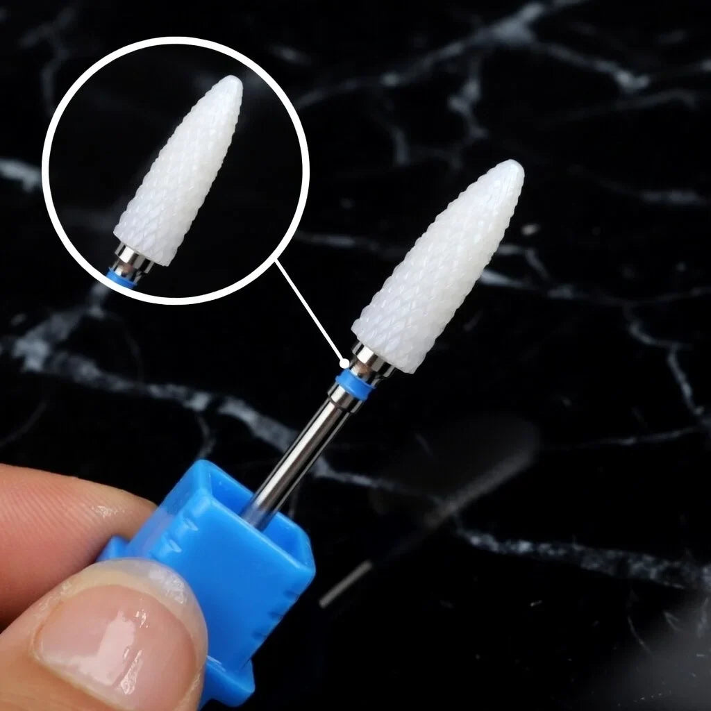 Long Ceramic Nail Drill Bit 3/32" Rotary Burr Bits For Manicure Pedicure Electric Drill Accessories Nail Tools Milling Cutt