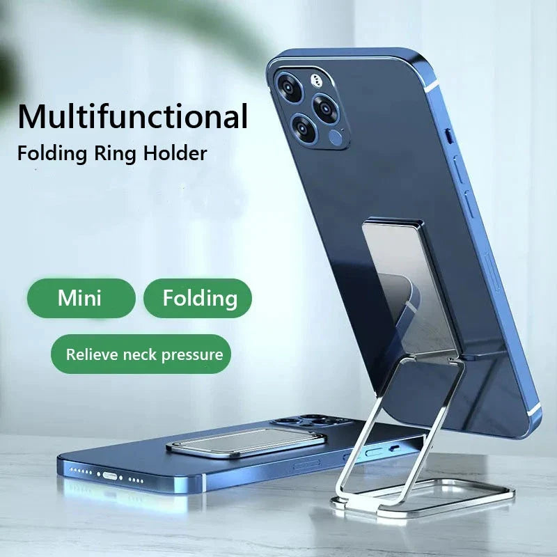 Phone Ring Holder Metal Lazy Finger Kickstand 360° Rotation Grip Foldable Telephone Stand for Xiaomi Iphone 15 16 Pro Max Huawei
