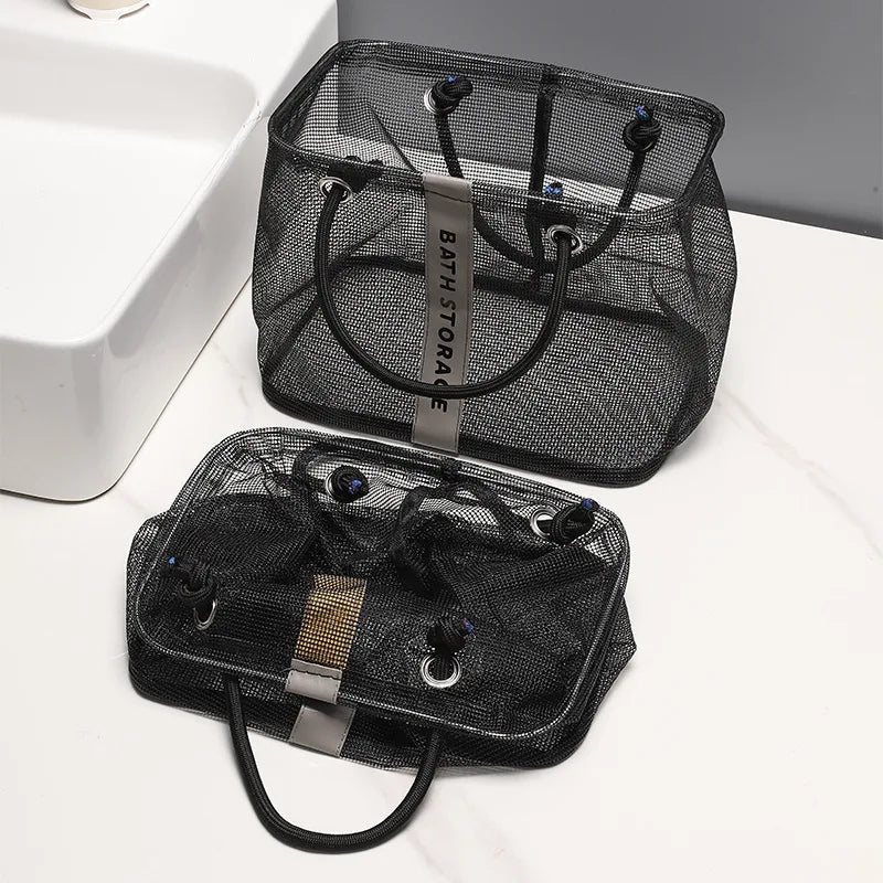 Collapsible Mesh Drain Basket 2in1 Travel Toiletry Swimming Organizer Large Portable Carry Handle Eco Friendly Storage
