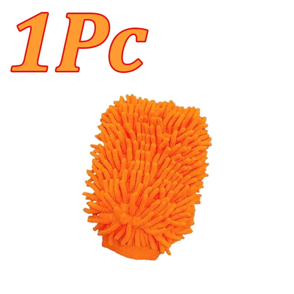 1-10Pcs Double Sided Chenille Auto Gloves Microfiber Cleaning Gloves Cleaning Windows Car Wash Kit for Cleaning Cars, Trucks