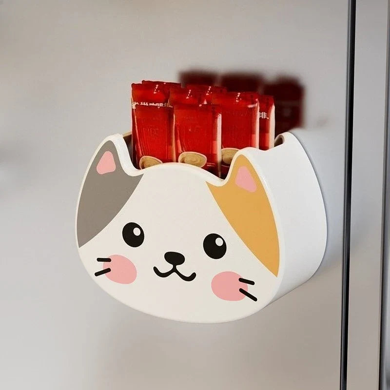 New Cute Cartoon Soft and Adorable Cat Magnet Storage Box