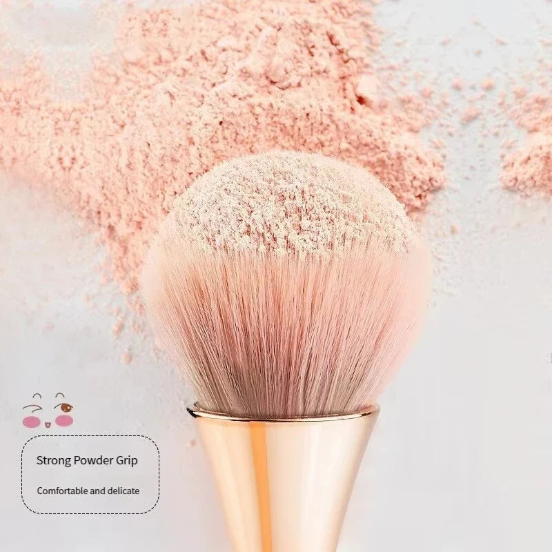 Ultra-Soft Rose Gold Makeup Brush Blush Brush,Professional Tool Fluffy Loose Powder Brush Manicure Dusting Brush