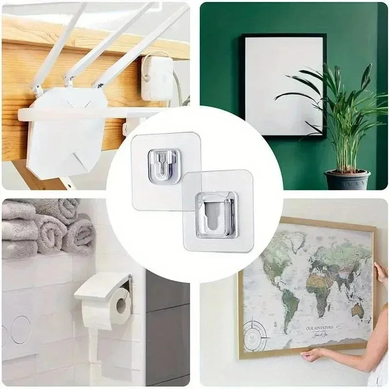 40pcs Double Sided Wall Self-Adhesive Hooks for Hanging, Adhesive Hooks for Home Kitchen Office Hanging Holder Holders Storage