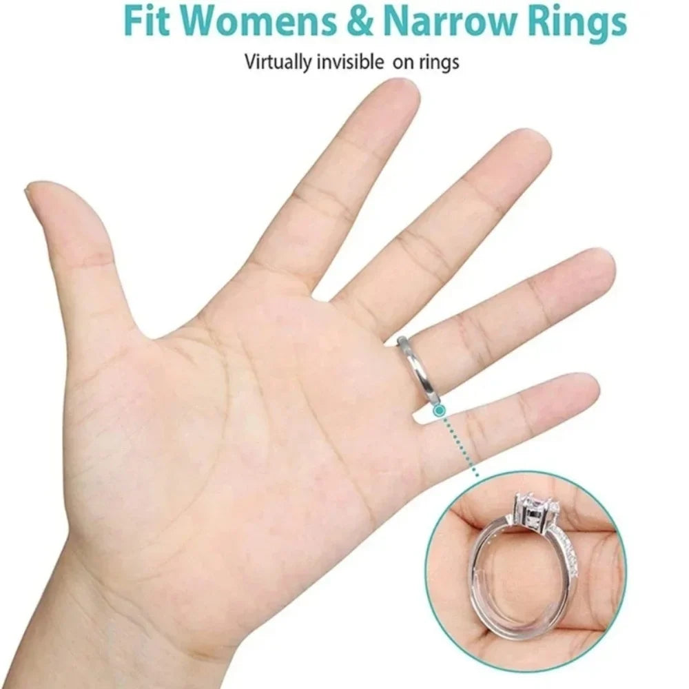 12Pcs/Set Ring Adjustment Pad Ring Size Adjuster Fixed Reduction Pad Invisible Ring Holder Retainer Shrinker for Large Rings
