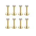10Pcs/Lot 16G Stainless Steel Earrings Labret Lip Studs Set 2/3/4/5MM CZ Crystal Ear Cartilage Tragus Piercings Piercing Jewelry