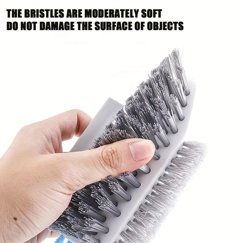 4 In 1 V-Shape Scrubber Brush Kitchen Bathroom Tile Floor Gap Cleaning Brush Window Groove Wall Corner Toilet Brushes Tools