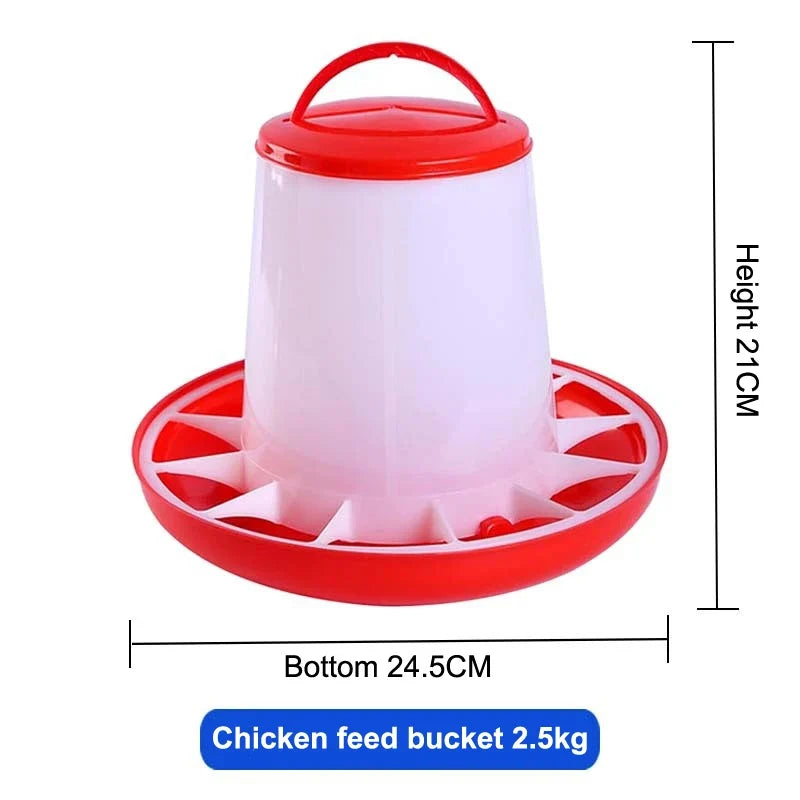 【MAX-114】1-10kg Automatic Chicken Feeder Bucket - Rooster Hen Feeding Device for Farm Animal Poultry Quail Pigeon Supplies【WX】