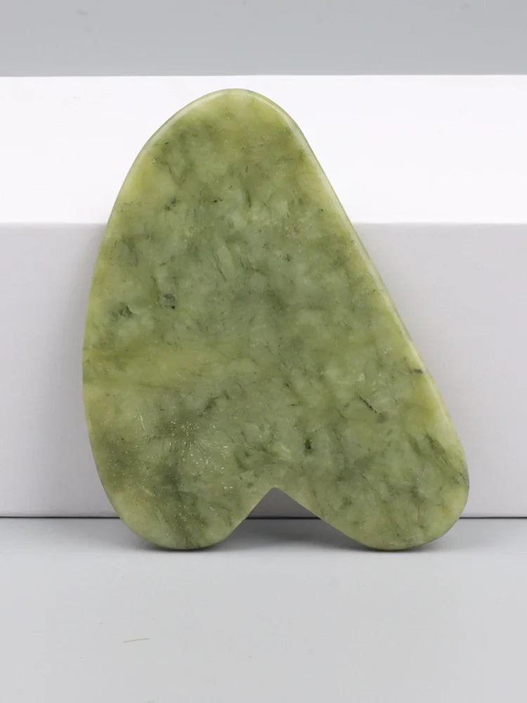Natural Jade Gua Sha Tool Xiuyan Jade Heart-shape Face Massager Neck Body Massage Skin Guasha Scrape