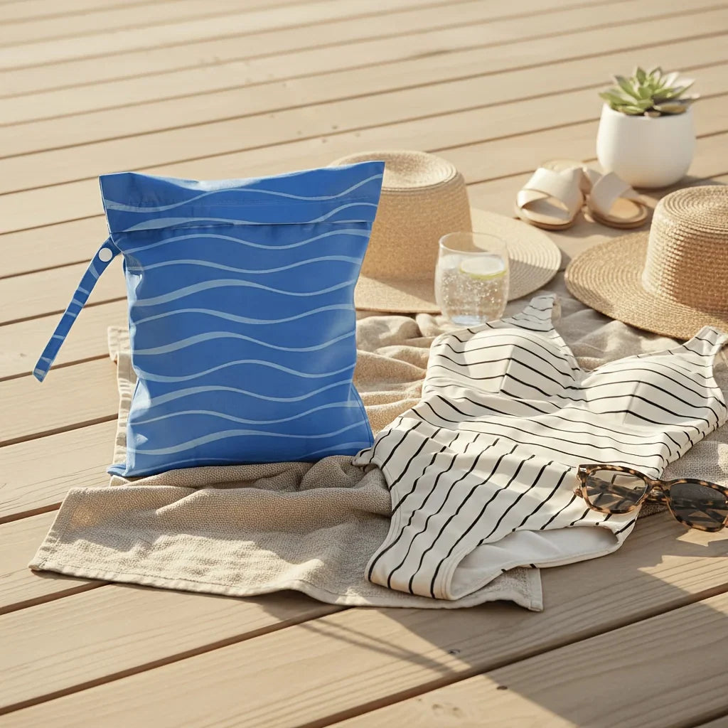 Waterproof Dry Wet Separation Bag Fashion Beach Zipper Bag for Travel Swim Pool Yoga Sportswear Cosmetics Lingerie Storage