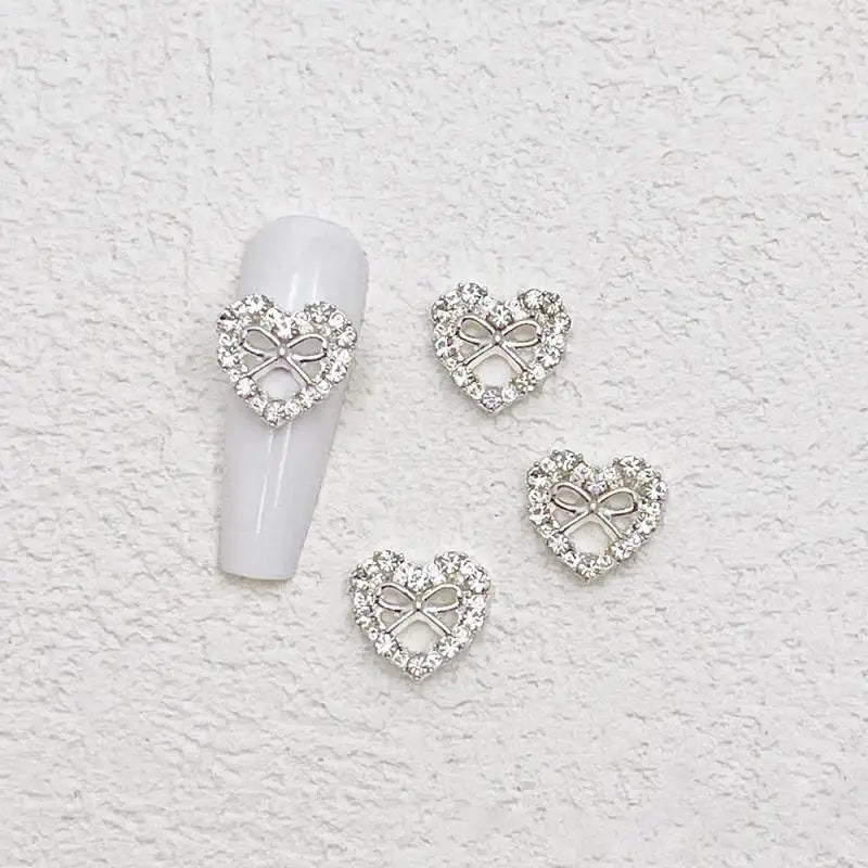 10pcs 3D Dollar Sign Nail Art Charms Metal Alloy Dollar Nail Diamond Accessories with Gems Rhinestones Luxury Money Supplies