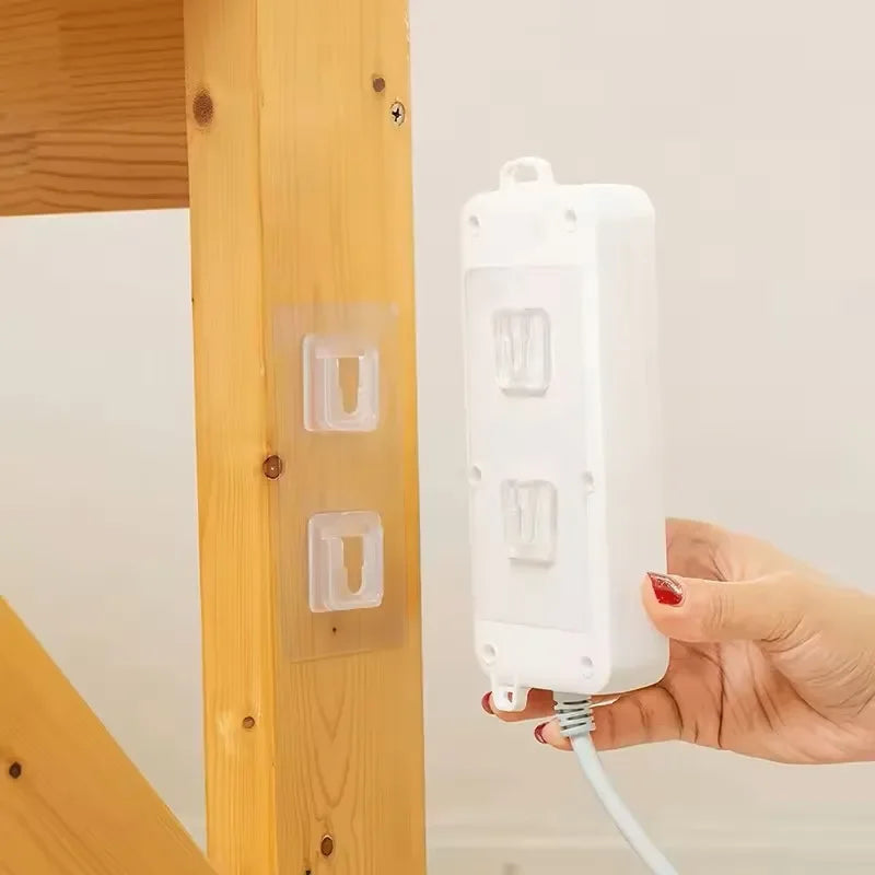 Double-Sided Self Adhesive Wall Hooks Strong Sticky Transparent Traceless Kitchen Bedroom Wall Hook Storage Holders Storage