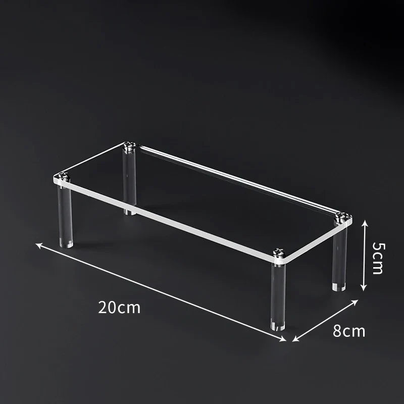 1-5 Tier Acrylic Display Risers Clear Shelf Doll Clay Figurine Display Stand for Desserts Perfume Organizer Showcase W-10