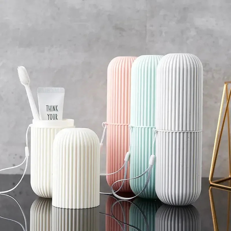 Portable Travel Toothbrush Case Set with Lid Toothpaste Holder Mouthwash Cup Multifunctional Storage Easy To Carry Hygiene Kit