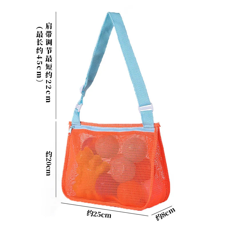 Children Crossbody Protable Mesh Bag Kids Toys Storage Bags Swimming Large Beach Bag for Towels Women Cosmetic Makeup Bag