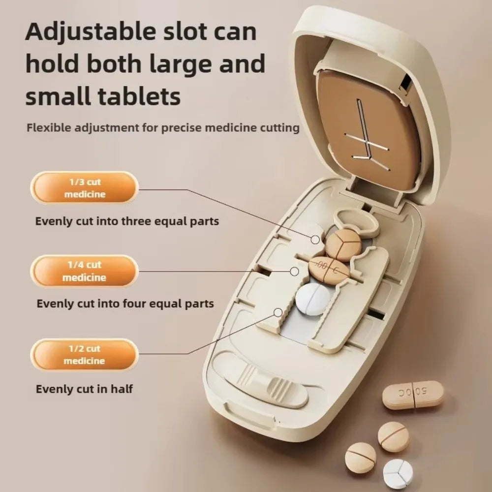 Detachable 2/3/4-in-1 Pill Cutter Box Dust-proof Multi-functional Medicine Cutter Precise Cutting Portable Pill Divider Outdoor