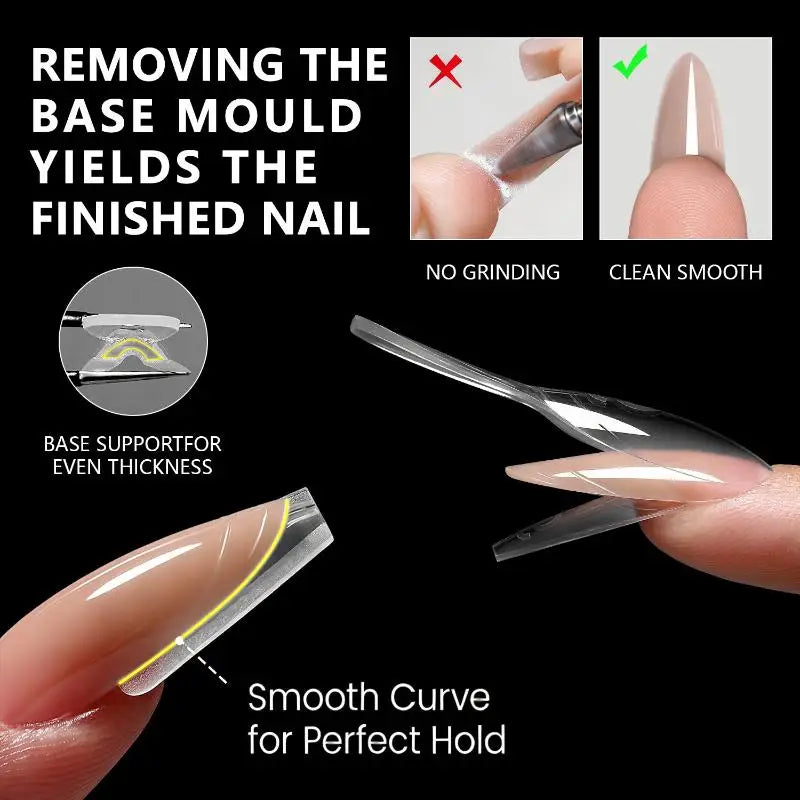 60/240/300Pcs Sandwich Nail Forms 15 Sizes Oval Extension Dual Form No Paper Forms Needed Easy Nail Extensions Manicure Tool