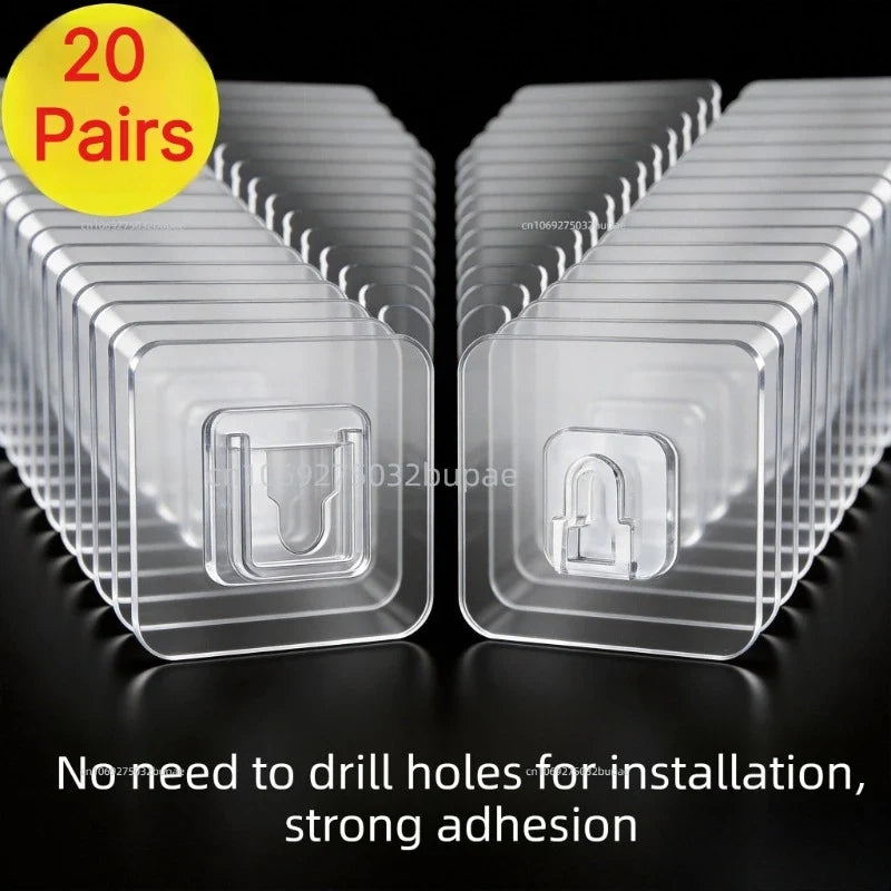 40pcs Double Sided Wall Self-Adhesive Hooks for Hanging, Adhesive Hooks for Home Kitchen Office Hanging Holder Holders Storage