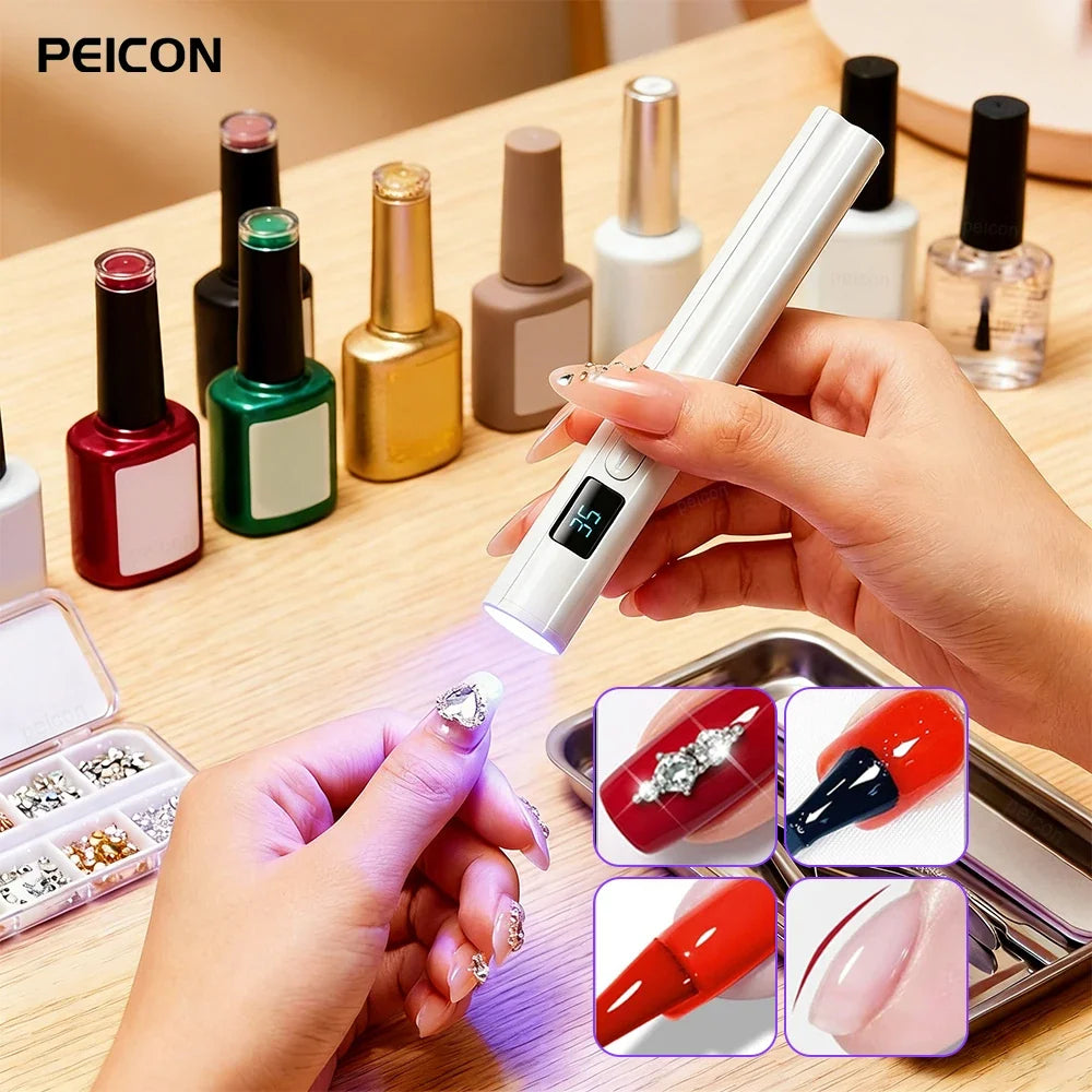 Mini Handheld UV Light Nail Lamp USB Rechargeable Manicure Polish Gel Curing Dryer Portable Nails Art LED UV Light Drying Lamp