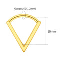 Right Grand ASTM F136 Titanium Triangle Huggie Hoop Earring 16G Simple Geometric V-Shaped Septum Nose Clicker Ring