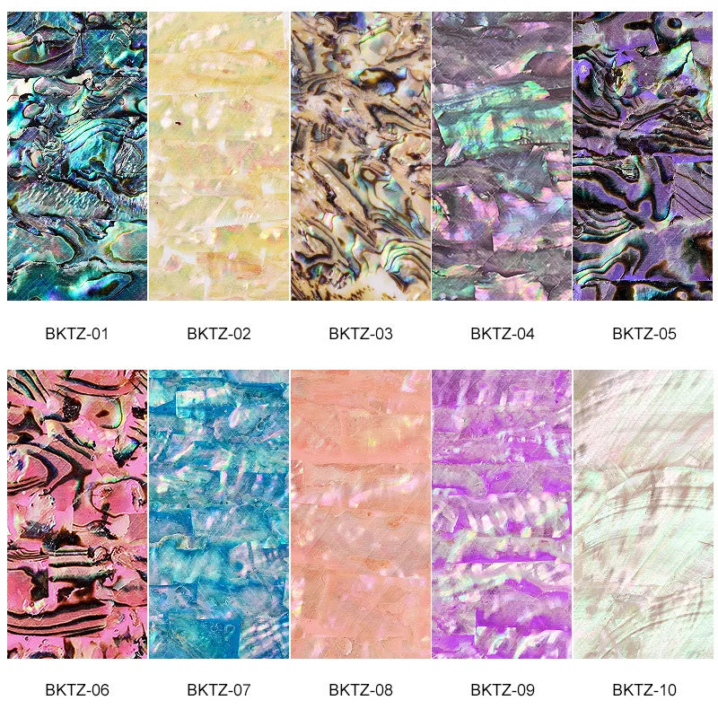 YYM 40*70mm Iridescent 3D Soft Shell Nail Stickers Shiny Self-Adhesive Shell Patches Nail Art Decorations For Beauty Supplies