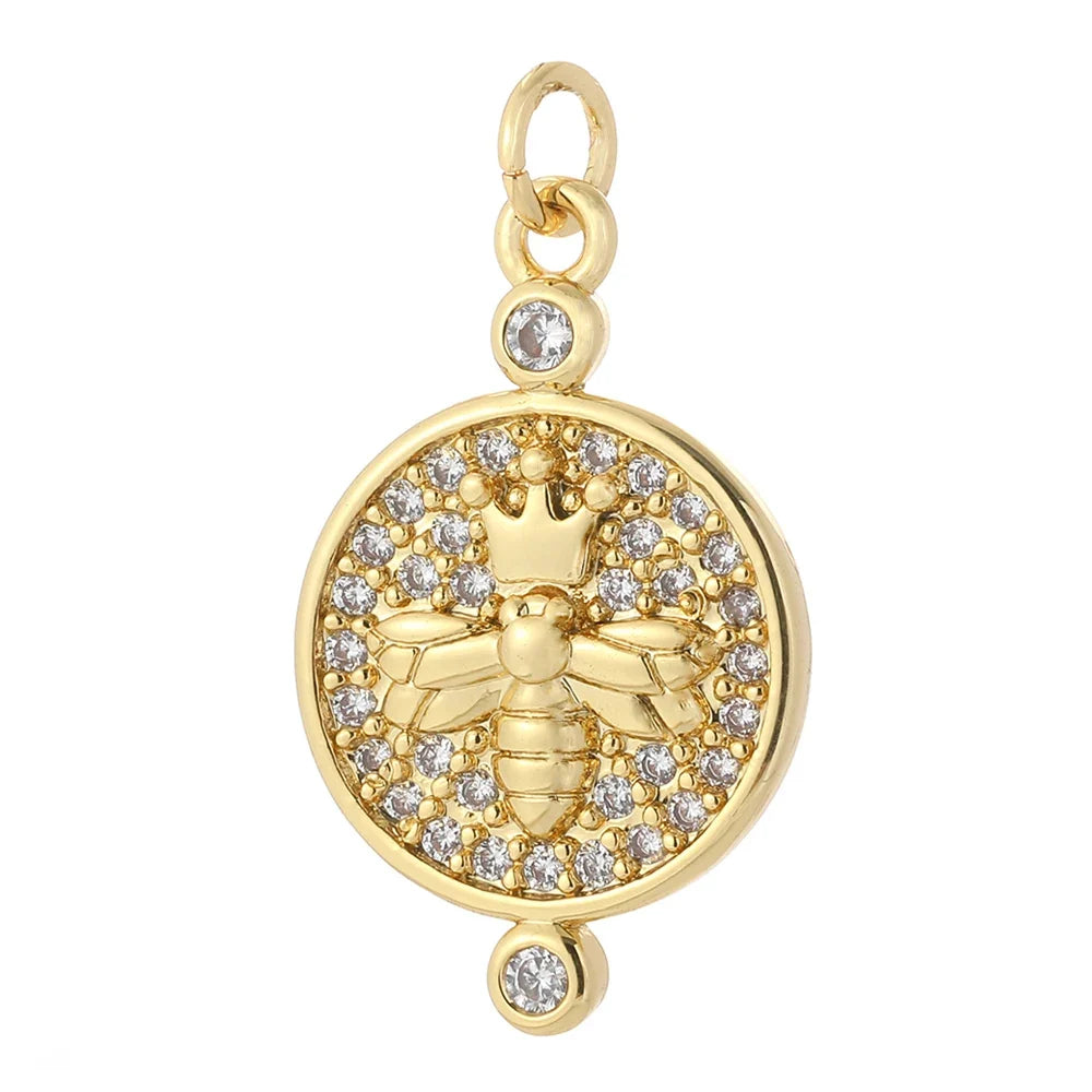 Cute Cherry Bee Charms for Jewelry Making Supplies Animals Plants Gold Color Snake Diy Earrings Necklace Bracelet High Quality